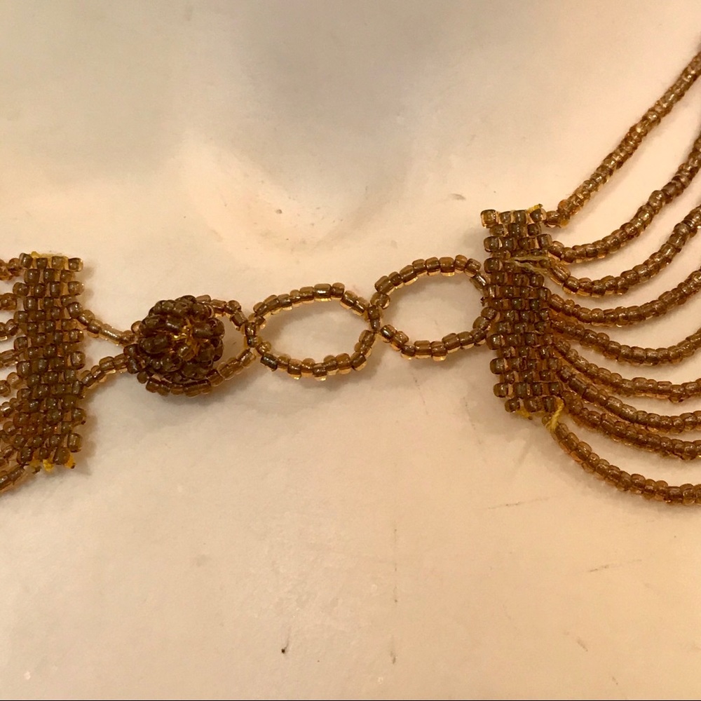 Stunning Antique Bib Collar Seed Bead Necklace. - Picture 3 of 5